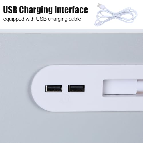Laptop Bed Tray Table, Adjustable Laptop Bed Stand Lap Desk with LED Light Portable Standing Table with Foldable Legs for Kids Adult USB Charging Folding Lap Tablet Table for Sofa Couch Grey