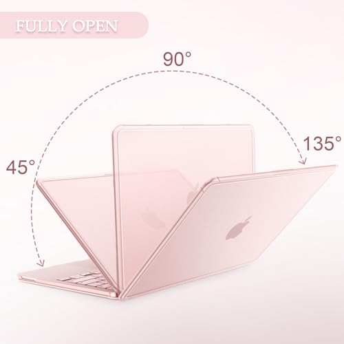 B BELK for MacBook Neo 13 inch Case 2026 A3404 A18 Pro Chip, Blush Clear | 3 in 1 Kit, Anti-Crack Hard Shell, 2 Keyboard Skins & Screen Film, Reinforced TPU Bumper - color: Blush Pink