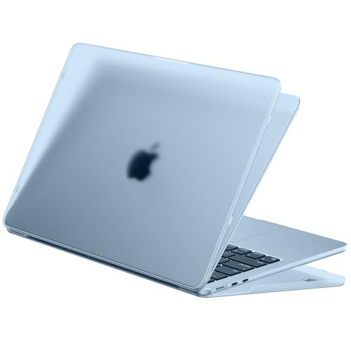 Macaset for MacBook Air 15 inch Case M5 M4 M3 M2 2026-2023 Mac Laptop Cover | Sky Blue Color Match, Matte Clear, Anti Fingerprint & Scratch, Close Seamless, Protective Hard Shell, Ultra Thin Snap on Fit - color: Sky Blue Clear