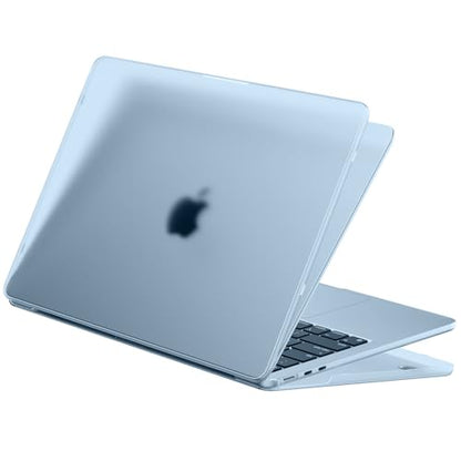 Macaset for MacBook Air 15 inch Case M5 M4 M3 M2 2026-2023 Mac Laptop Cover | Sky Blue Color Match, Matte Clear, Anti Fingerprint & Scratch, Close Seamless, Protective Hard Shell, Ultra Thin Snap on Fit - color: Sky Blue Clear