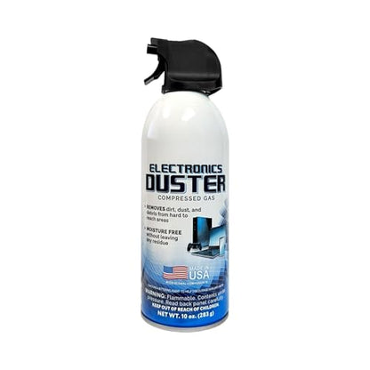Compressed Gas Electronics Duster Spray, 10 oz, Powerful Air Duster for Computer, Keyboard, Laptop, Office Equipment, Moisture-Free, Residue-Free