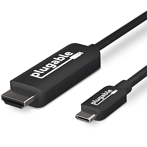 Plugable USB C to HDMI Cable 6ft / 1.8m, HDMI 2.0, USB4 / Thunderbolt Adapter for 4K Monitor, 4K 60Hz (USBC-HDMI-Cable) for iPhone 15, iPad Pro, MacBook Pro, Dell XPS, Surface Laptop - Driverless