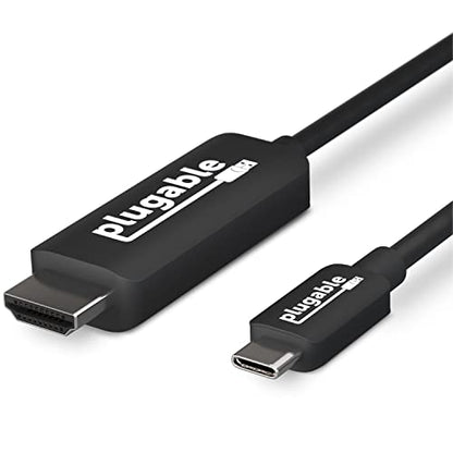 Plugable USB C to HDMI Cable 6ft / 1.8m, HDMI 2.0, USB4 / Thunderbolt Adapter for 4K Monitor, 4K 60Hz (USBC-HDMI-Cable) for iPhone 15, iPad Pro, MacBook Pro, Dell XPS, Surface Laptop - Driverless