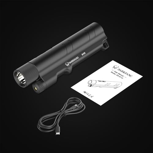 DARKFANG 1500 Lumen Handheld Flashlight with Green Laser Pointer | Removable Star Cap (Star/Straight Laser Mode),Strong Magnetic Base, Type-C Fast Charging, Portable
