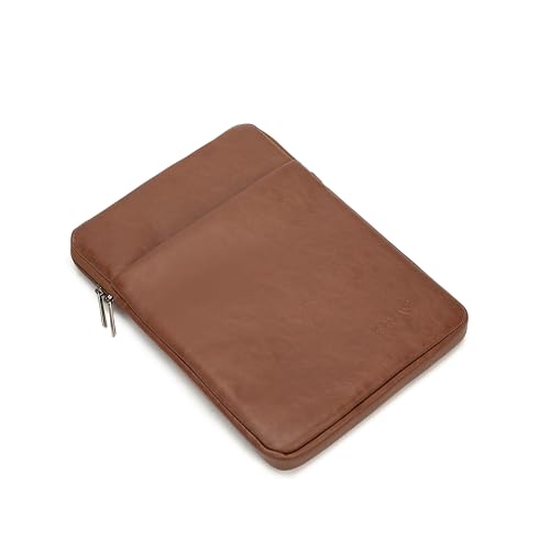 Kinmac 360° Protective Vertical Laptop Sleeve Case Cover Bag (Coffee PU, 12.5 inch-13.3 inch) - color: Coffee PU, size: 12.5 inch-13.3 inch