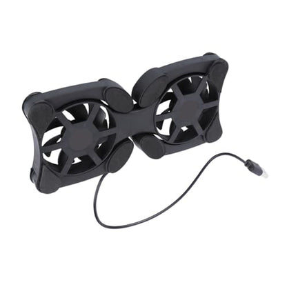 SOLUSTRE Portable Foldable Laptop Cooler USB Powered Fans Black Notebook Cooling Mat for Heat Dissipation Compact Design Protective Pads Energy-Saving Cooling