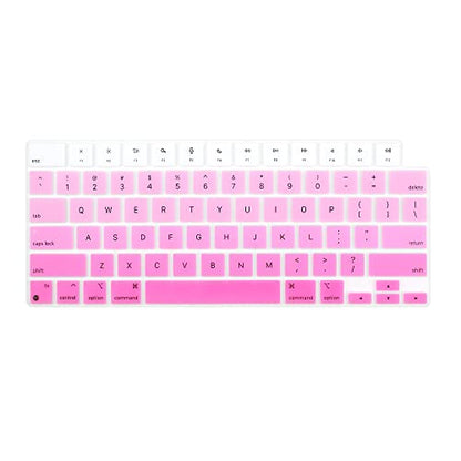 ProElife Keyboard Cover Skin for MacBook Air 13/15 Inch M5 M4, Ombre Pink | US Enter, Ultra Thin (0.26 mm), Silicone Protective Skin, Easy to Apply, Washable & Reusable, Dust-proof, Precision Molded - color: Ombre Pink