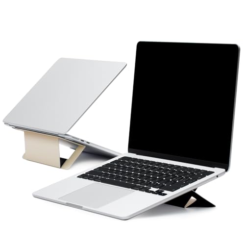 MOFT Laptop Stand for Desk, Adhesive Airflow Laptop Cooling Stand for Heat Dissipation with 2 Adjustable Viewing Angles,Foldable & Portable Computer Stand Compatible with Laptops 11"-16",Earthen Beige - color: Earthen Beige, size: 11.6"-16" Laptops-air Fl