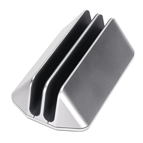 Dual Laptop Stand Vertical, 2 Slot Vertical Laptop Stand, Aluminum y Range with Screws, 3D Curved Appearance Laptop Holder Desk for Laptop Tablet Book Storage,