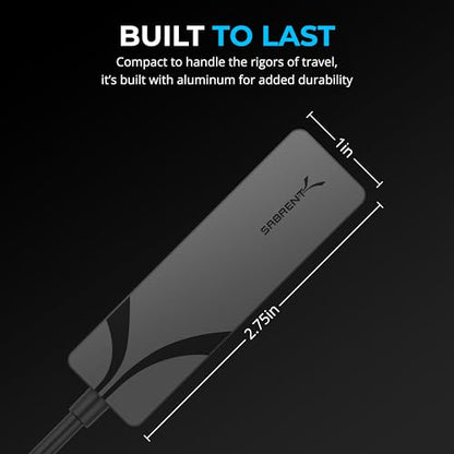 SABRENT USB-C to 5Gb Ethernet Adapter, 5GbE/2.5GbE Multi-Gig (NT-C5GA) | 5 Gigabit wired LAN, USB-C to RJ45, USB 3.2 Gen 2 for full 5Gbps, Windows/macOS/Linux, Not WiFi or cellular, Aluminum - color: Space Grey