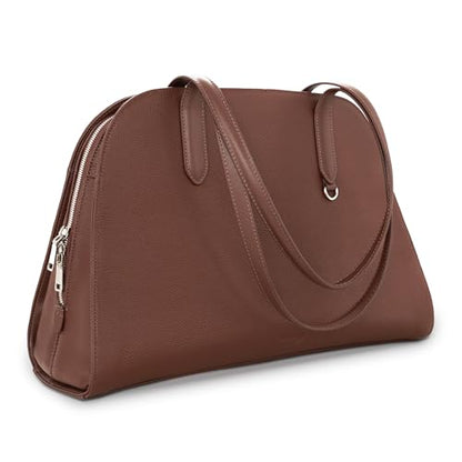 befen Genuine Leather Tote Bag for Women Work Travel Leather Purse Handbags | Real Leather, Padded 14" Laptop Compartment, Multi-Pockets, Zipper, Tote Bag for Daily - color: Z3-dark Brown