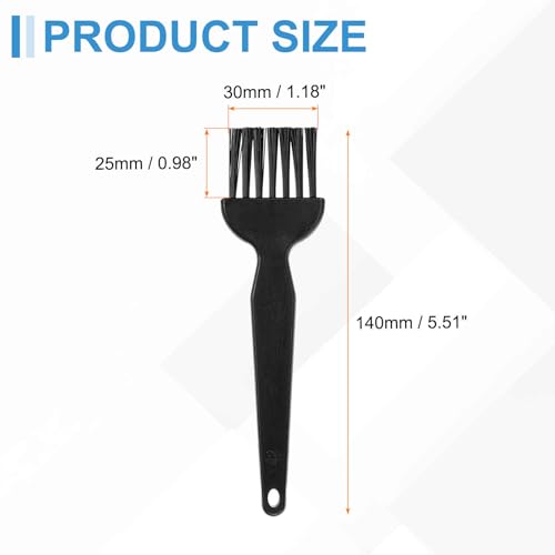 HARFINGTON 2pcs Antistatic Brush 25x30mm Portable PP Handle Nylon Anti Static Cleaning ESD Brushes for Electronics Computer Keyboard, Black