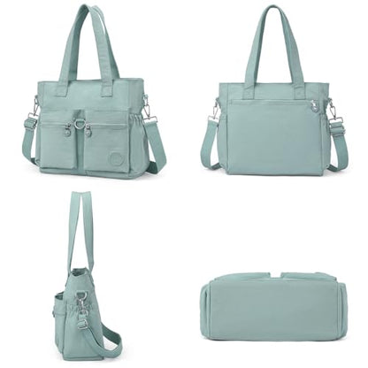 Tote Bag for Women Nylon Purse and Handbags Tote Purse Crossbody Bag Messenger Bag - color: Light Blue