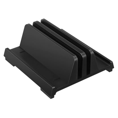 ARTIBETTER Laptop Stand Riser Black Dual Slot Holder for Desk Vertical Laptop Holder