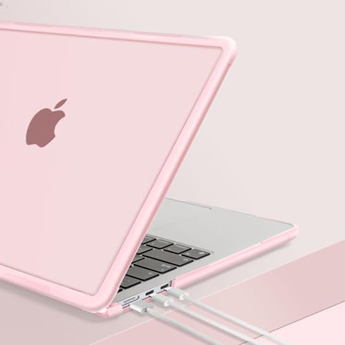 MOSISO Compatible with MacBook Air 13 inch Case M5 M4 M3 M2, Pink | 4 in 1 Kit Anti-Crack Hard Shell with Kickstand for MacBook Air 13.6 inch Case 2026-2022 A3449 A3240 A3113 A2681 - color: Pink