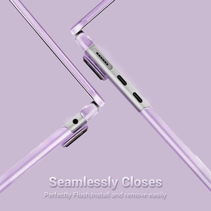 MOSISO Compatible with MacBook Air 13 inch Case M5 M4 M3 M2 2026-2022 | 2 in 1 Kit Anti-Fingerprints Shell for Mac Air 13.6, Ultra Seamlessly Closes Cover, A3449 A3240 A3113 A2681, Purple - color: Purple