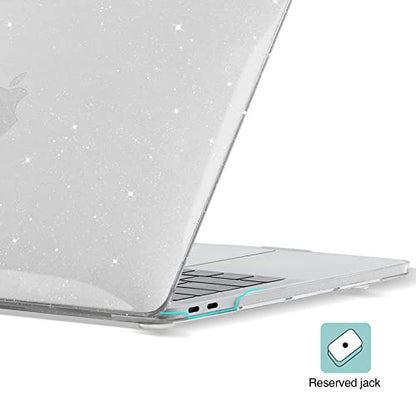 EooCoo for MacBook Air 13.3 inch Case with Keyboard and Screen Protector | Ultra Thin and Transparent, Hard Case Compatible with MacBook Air 13.3 inch M1 Chip 2021-2018 with Retina Display - color: Sparkly Clear