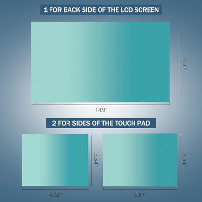 Laptop Skin Sticker Decal 15-15.6 Inches, Universal Reusable Vinyl Sticker for 12.1 13 13.3 14 15.4 Inches Netbook/Notebook PC, Waterproof & Scratch-Resistant (Ocean Blue - Gradient) - color: Ocean Blue - Gradient