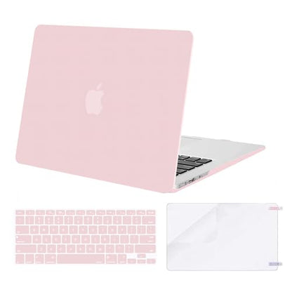 MOSISO Case Compatible with MacBook Air 13 inch A1369 A1466, Rose Quartz | Plastic Hard Shell & Keyboard Cover & Screen Protector Compatible with MacBook Air 13 (Older Version 2010 - end 2017) - color: Rose Quartz