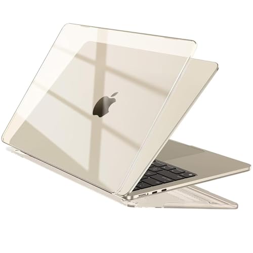 EooCoo Case for MacBook Air 13 inch M5/M4/M3/M2 2026-2022, Starlight | Easy Snap-On Fit for Mac Air 13.6-inch，Scratch & Bump Resistant, Lightweight, For Study & Work, A3449/A3240/A3113/A2681 - color: Crystal Starlight, size: Air 13.6-inch