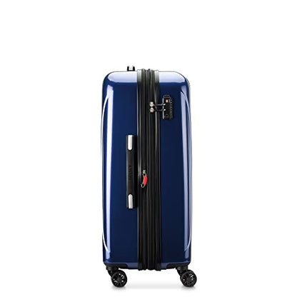 DELSEY PARIS Helium Aero Hardside Expandable Luggage with Spinner Wheels, Blue Cobalt, Checked-Medium 24 Inch - color: Blue Cobalt, size: Checked-Medium 24 Inch