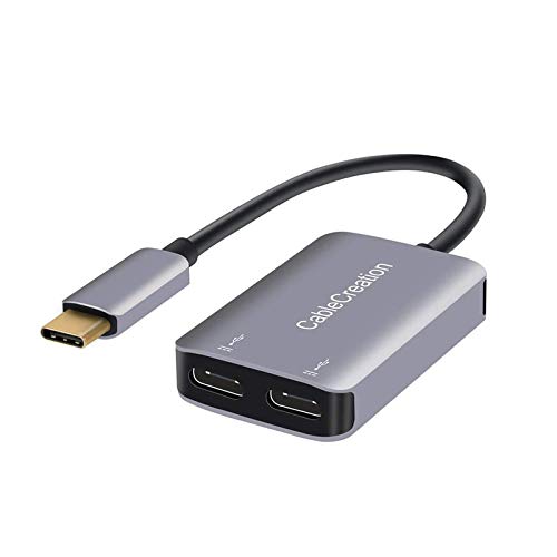 CableCreation USB Type C Splitter, 2-in-1 USB C Audio Adapter and PD Fast Charging, Type C Aux Dongle Compatible with iPad, MacBook, iPhone 16 15 Pro Max Plus, Galaxy S24/S23/S22+, Pixel 9/8/7+, Grey - style: USB C+USB C Audio (with tail)