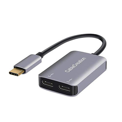 CableCreation USB Type C Splitter, 2-in-1 USB C Audio Adapter and PD Fast Charging, Type C Aux Dongle Compatible with iPad, MacBook, iPhone 16 15 Pro Max Plus, Galaxy S24/S23/S22+, Pixel 9/8/7+, Grey - style: USB C+USB C Audio (with tail)