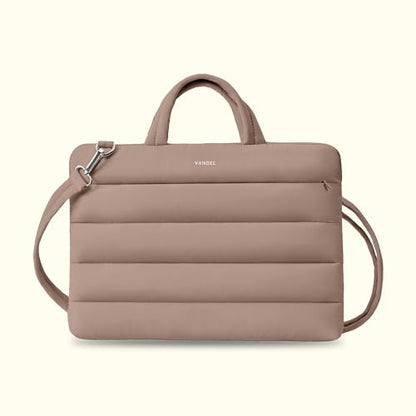 Vandel 15-16 inch Laptop Carrying Case Sleeve w. Strap, Shoulder Bag Handle | Fits Macbook Air 15, Macbook Pro 16 Carrying Case, 16 in Laptop Computer Bag for Women,15.6 in HP, Dell Messenger - color: 2. Latte, size: 15-16 Inch