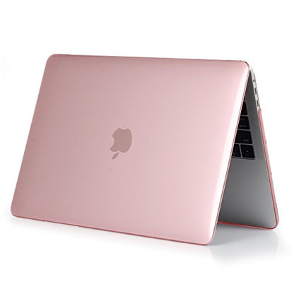RUBAN Compatible with MacBook Pro 13 inch Case 2023, 2022, 2021-2016 M2 M1 A2338 A2289 A2159 A2251 A1989 A1708 A1706 with/Without Touch Bar, Snap On Hard Shell Case Cover (Crystal Rose) - color: Crystal Rose