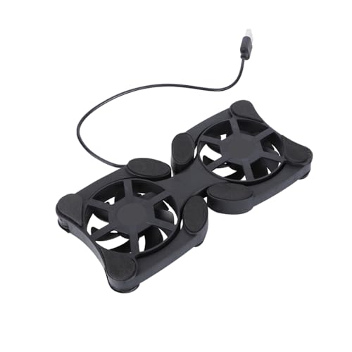 Hemobllo Portable Foldable Laptop Cooling Pad USB Fans Compact Notebook Cooler for Efficient Heat Dissipation Energy Saving Design - Black