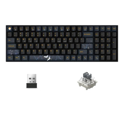 Newmen GM1000 Wireless Mechanical Gaming Keyboard,Bluetooth 2.4G/Wired | Hot Swappable,Custom,RGB Backlit Mechanical Keyboards,Anti-Ghosting,Num Pad ,Mac/Win,Blueblack Keycaps,G-Silver Switch - color: BlueBlack Keyboard-G-Silver Switch