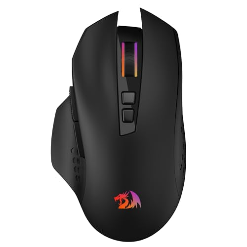 Redragon M656 MAX 3-Mode Wireless RGB Gaming Mouse 10000 DPI Remapping Keys | 0 Delay Cable-Free Dedicated for FPS Gamer, Redefine Keybinding Macro, Hyping Silky Backlight, Ergonomic Body for Any Grip - style: Tri-Mode