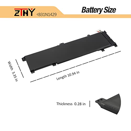 B31N1429 Laptop Battery for ASUS A501L A501LB A501LX A501UX FX51LB K501U | K501UB K501UQ K501UX K501UW K501L K501LB K501LX R516LX R516UW R516UQ R516UX V502LB V502LX V505LX 11.4V 48Wh - size: 11.02*3.15*0.27 inch B31N1429