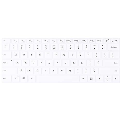 Batianda for Microsoft Surface Laptop 5 4 3 13.5" 15 inch Premium Silicone Ultra Thin Color Waterproof Soft Keyboard Cover Skin,White - color: White