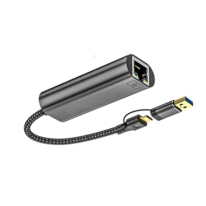 USB C to Ethernet Adapter USB+Type C to RJ45 2.5Gbps Gigabit Ethernet Networking Adapter Dongle Converters for PC Laptop