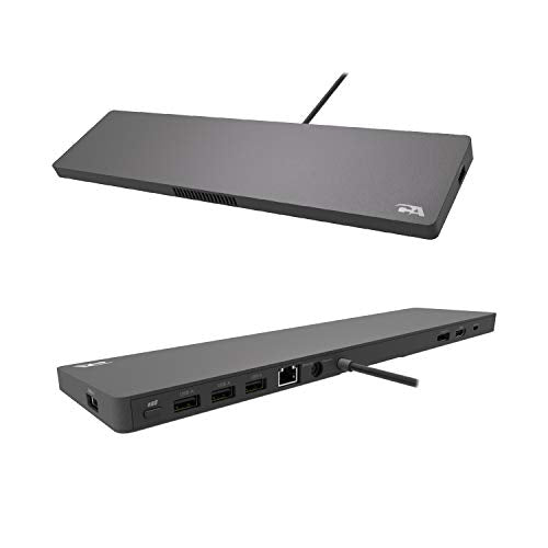 Cyber Acoustics Docking Station (DS-2000) – USB C with 135W AC Power Adapter (100W Power Delivery), Active Laptop Cooling, 2 Displays in 4k, 4 USB Type A Ports, Ethernet Port - size: DS-2000