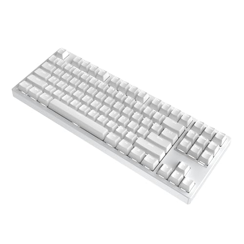 IROK FE87 V2 Wired TKL Layout Mechanical Keyboard, Support SODC, Gasket Structure, Hot Swappable, Gaming Keyboard (White/Twilight Smoke Switch) - color: white, size: Twilight Smoke Switch