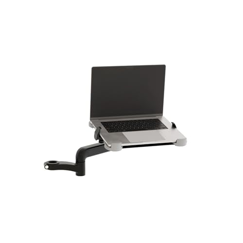 Vari Laptop Holder for Monitor Arm – Adjustable Laptop Tray for Laptops up to 15.5” – Modular Add-On with 360° Rotation & Cable Management – Black - size: Laptop Holder