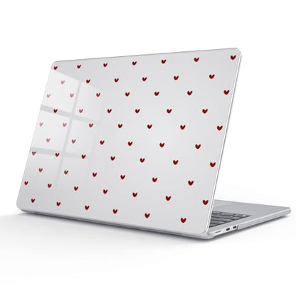 for MacBook Air 13.6 Inch Case M5/M4/M3/M2 2026-2022 Release A3449 A3240 A3113 A2681 Red Love Heart Cute Girly Design Crystal Clear Girly Case Laptop Protective Hard Shell Cover - color: Red Love Heart