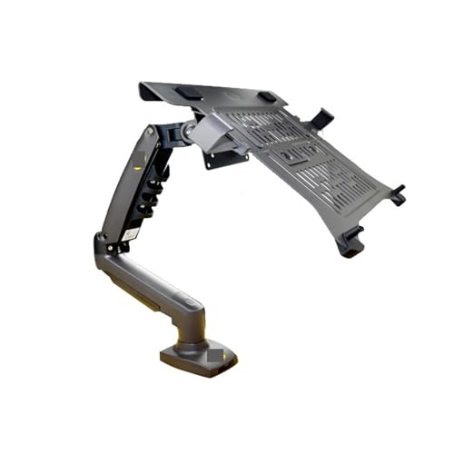 Full Motion 360 Degree Rotation Pivot 2-9kg Gas Spring Arm 10" - 17" Laptop Tray Desk Stand Clamp 10-90mm(White) - size: WHITE