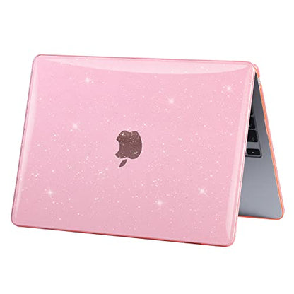 EooCoo Case for MacBook Air 15 inch M5 M4 M3 M2 2026-2023, Sparkly Pink | Easy to Install, Sturdy, Plastic Hard Shell Case & Keyboard Cover & Screen Protector, Model: A3448 A3241 A3114 A2941 - color: Sparkly Pink
