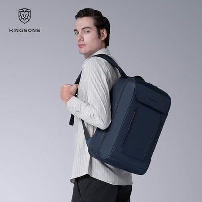 Kingsons 15.6 Inch Laptop Compartment Backpack for Men,Waterproof Slim Durable Business Backpack for Work，Travel (KS25054-Black-US-1) - color: Ks25054-black-us-1