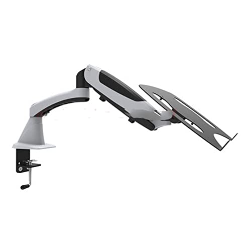 Tilt Full Motion Aluminum Air Press Gas Spring Dual Arm LCD Desktop Mount Swivel Monitor Table Stand Clamp with Notebook Tray (Color : DL-GM112FG-LP10) (Dl gm112fc) (Dl gm112fc)