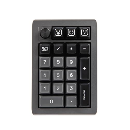 EPOMAKER EK21 VIA Gasket Number Pad, Bluetooth 5.0/2.4ghz/Wired Hot Swappable Numpad, with Poron Foam, Aluminum Alloy Knob, 1000mAh Battery, Programmable (Black, Flamingo Switch)