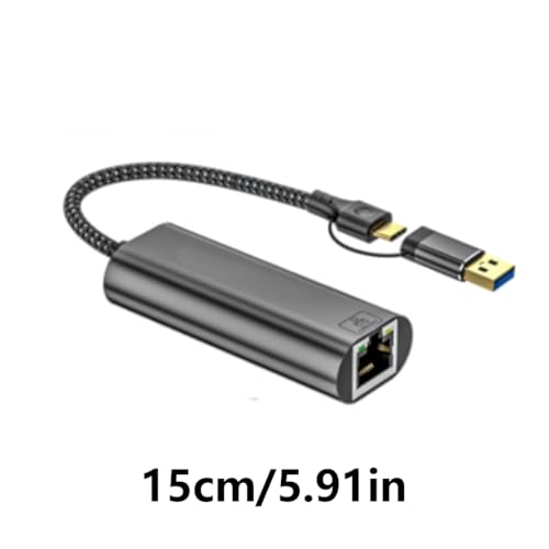 USB C to Ethernet Adapter USB+Type C to RJ45 2.5Gbps Gigabit Ethernet Networking Adapter Dongle Converters for PC Laptop