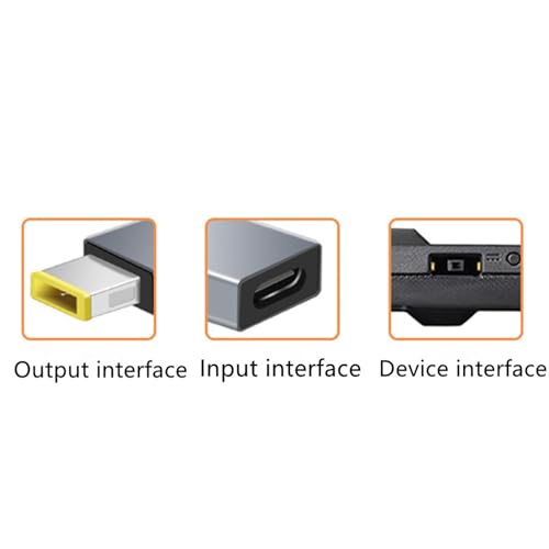 CHICHIYANG USB-C to PD Adapter, Type C to Square USB DC-in Jack Power Converter for Laptops