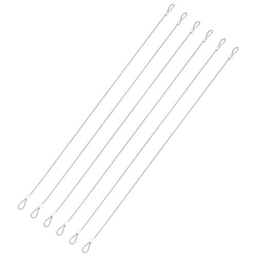 6 Pcs Security Cable Lock - Double Loop Cable (3.28 ft x 0.08 Inch) Vinyl Coated 304 Stainless Steel Safety Flexible Wire Rope Luggage Bike Anti-Theft Security Chain Lock, Silver - color: Silver, size: 3.28 ft x 0.08 Inch