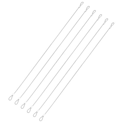 6 Pcs Security Cable Lock - Double Loop Cable (3.28 ft x 0.08 Inch) Vinyl Coated 304 Stainless Steel Safety Flexible Wire Rope Luggage Bike Anti-Theft Security Chain Lock, Silver - color: Silver, size: 3.28 ft x 0.08 Inch