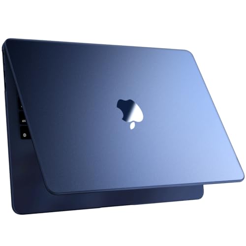 Macaset for MacBook Air 15 inch Case M5 M4 M3 M2 2026-2023 Mac Laptop Cover | Midnight Color Match, Matte Clear Blue, Anti Fingerprint & Scratch, Close Seamlessly, Protective Hard Shell, Ultra Thin Fit - color: Midnight Clear