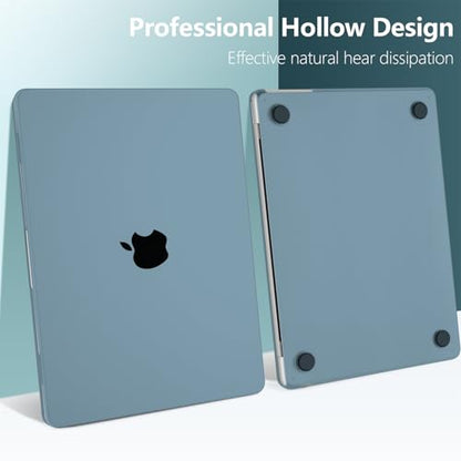 TWOLSKOO Compatible with MacBook Air 13 inch Case M5 2026 M4 2025 M3 M2 2024-2022 A3449 A3240 A3113 A2681, Plastic Hard Shell & Keyboard Cover & Screen Film for MacBook Air 13.6 inch, Matte Blue - color: Matte Blue